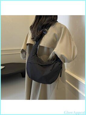 Nylon Shoulder Bag Lightweight Large Capacity Quilted Adjustable Foldable Strap
